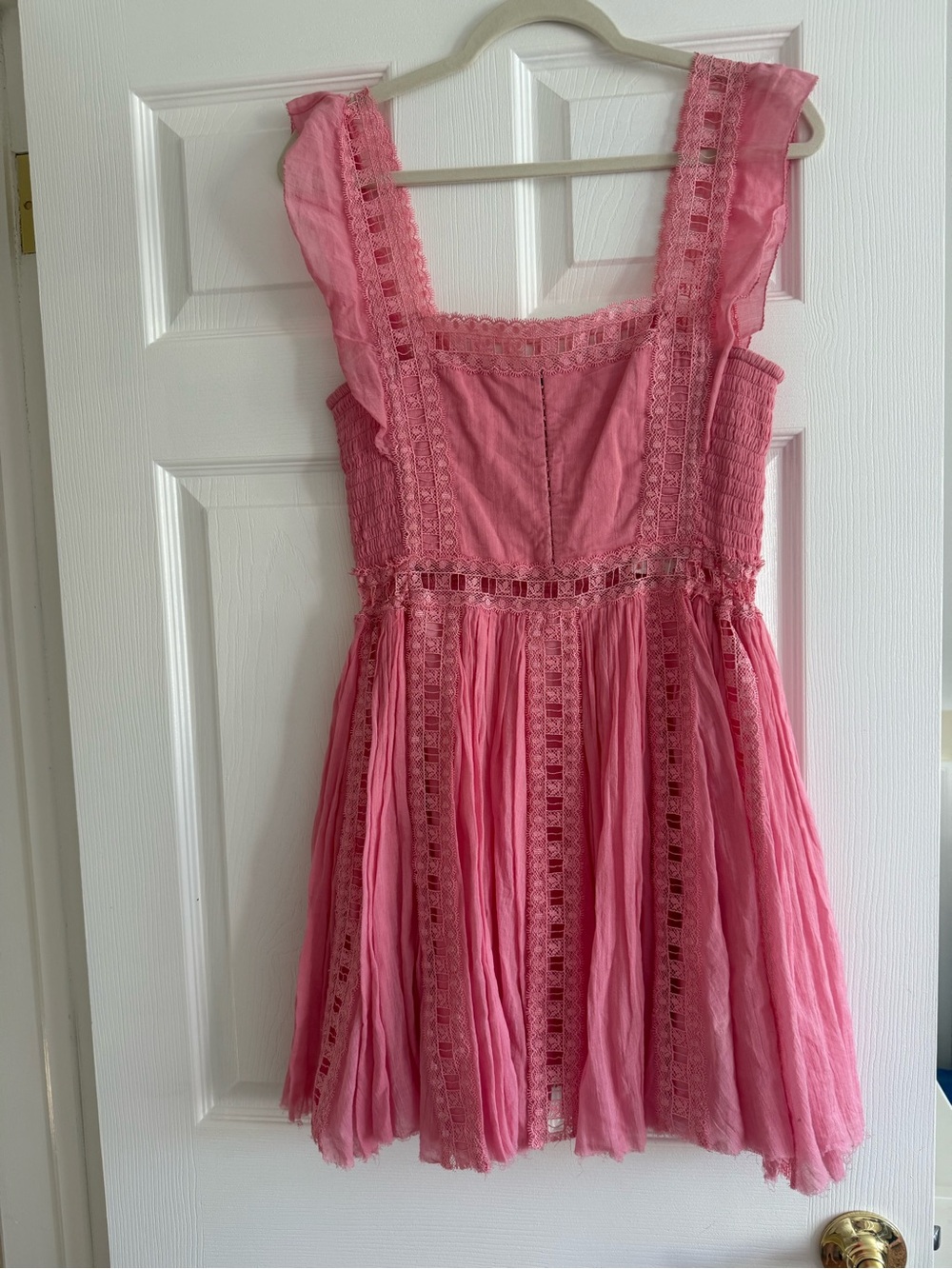 Free People Pink Ruffle-Strap Mini Dress - Picture 6 of 8